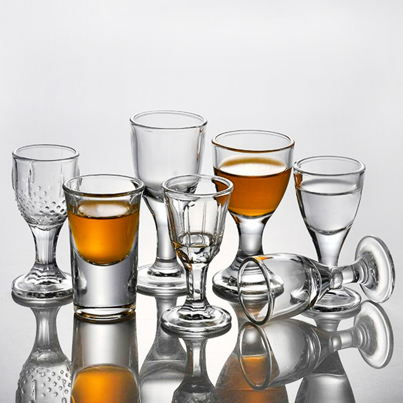 Household white spirit cup set, commercial bullet cup, Qingguang cup, high-end spirits cup, Maotai cup wholesale, LOGO supported Specification drawing