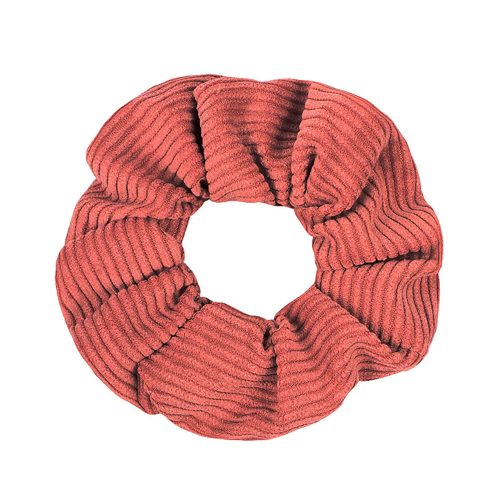 Qiyue Amazon Corduroy Large Intestine Hair Band Autumn and Winter Striped Solid Color Fashionable large Intestine Hair Band headwear C148 Item Picture