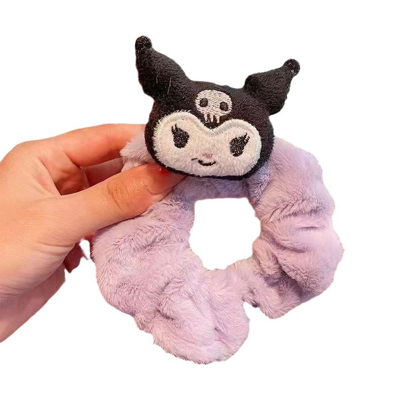 Autumn and winter plush hair band, cinnamon dog, cute girl large intestine circle, cartoon fluffy, sweet and elegant, student headband Item Picture