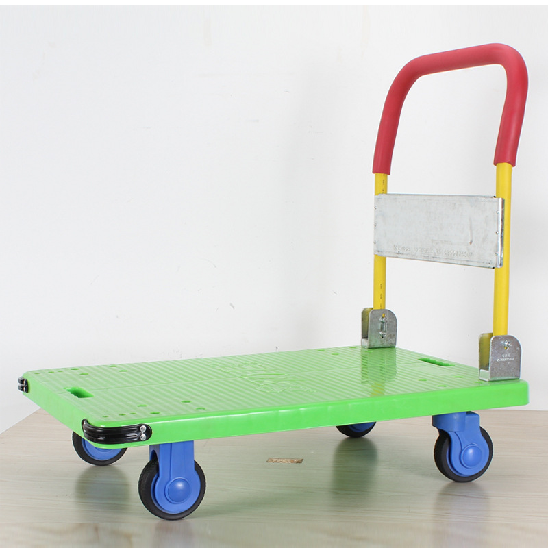 Zhiyue handcart, plastic light sound folding wire brake, green honeycomb shape, factory direct sales flatbed cart details Picture