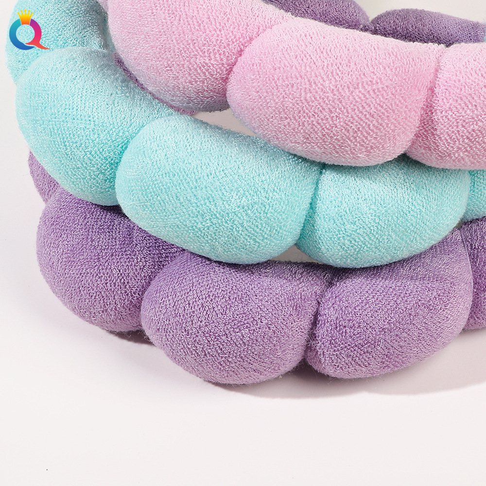 Qiyue Cross-border Towel Cloth Sponge Hair Band High Skull Top Spa Hair Band Face Wash Makeup Headband Hair Accessory Wholesale Specification drawing