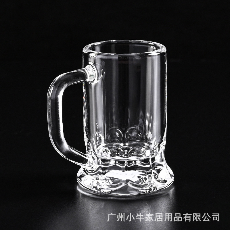 ins mini glass tasting cups, small beer and spirits wine glasses with handles, Korean soju, sake and white spirit cups Specification drawing