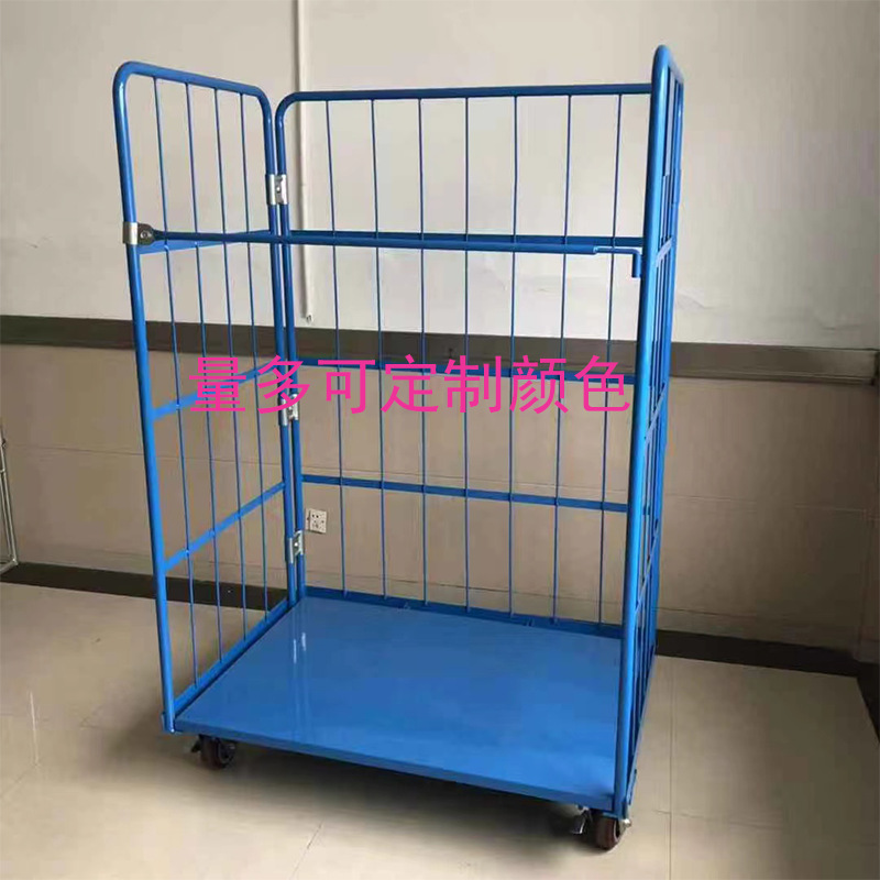 Mobile multi-functional wheeled logistics trolley, folding storage cage, turnover handling and loading/unloading vehicle, express basket, multi-layer trolley details Picture