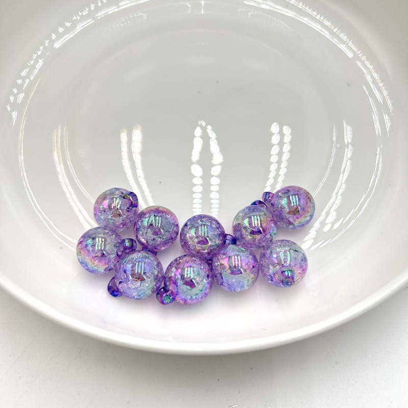 Wholesale of iridescent acrylic beads, 16mmUV anti-scratch crack scattered beads, hand-strung beads, DIY accessories Specification drawing