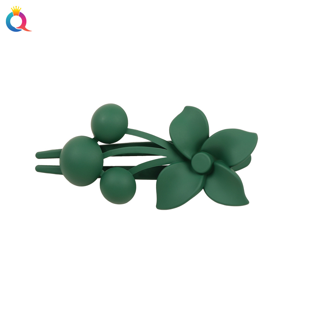 Qiyue frosted flower duckbill clip, back head updo hair clip, simple shark clip hair grab, hair accessory and headwear wholesale Item Picture