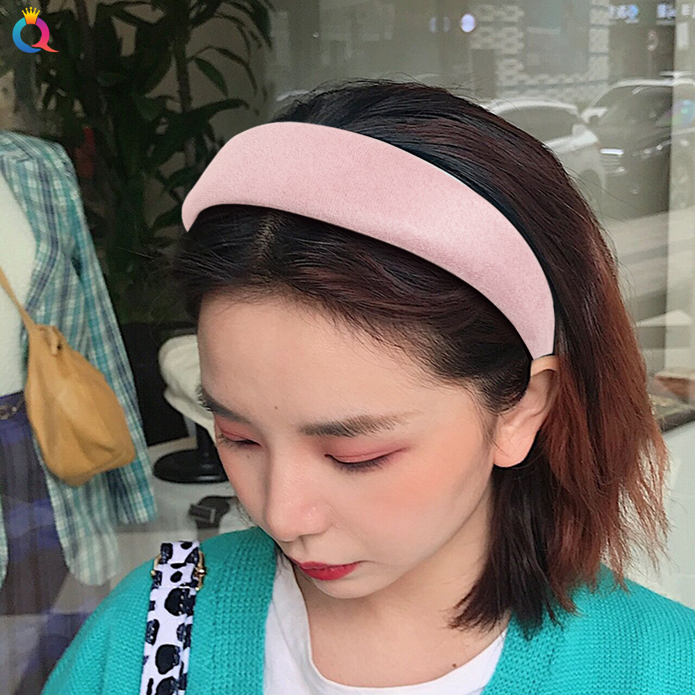 Qiyue European and American suede wide edge sponge hairband for autumn and winter, retro and fashionable style, wide headband B83 for going out Application Scenario