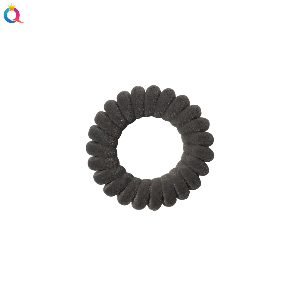 Qiyue Amazon Autumn and Winter flocking hair ties telephone line Hair bands for Girls Hair ties Leather bands Hair accessories A105 Item Picture