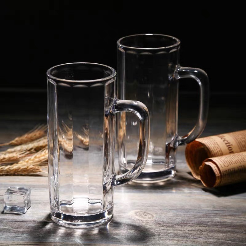 Lizun high White bright transparent glass cups, tea cups, juice cups, beverage cups, beer mugs, handle cups, cold drink cups full figure