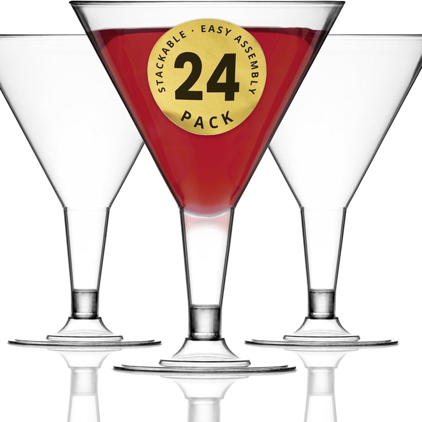 24 Martini glasses, 180ML reusable disposable red wine glasses, suitable for wedding parties, party cups, factory Specification drawing