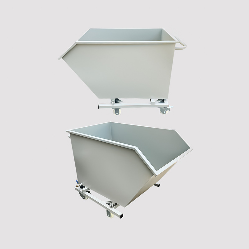 Hand-overturned hopper car chip conveyor, industrial waste car, special chip collection car for processing centers, iron chip car details Picture