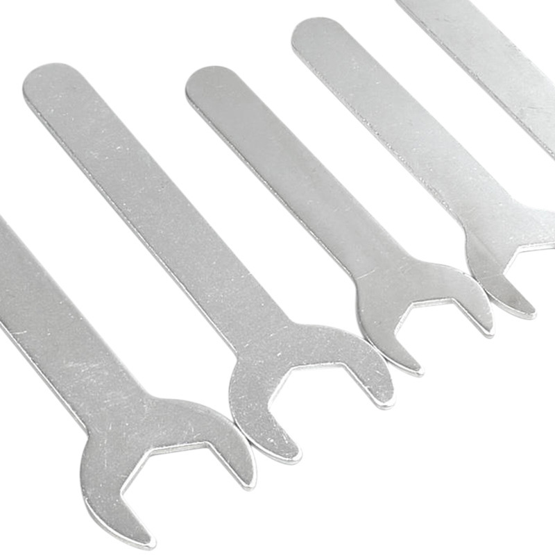 Iron-galvanized hexagonal sheet single-head simple open-end wrench, one-time stamping mini wrench 4/8/12MM Item Picture