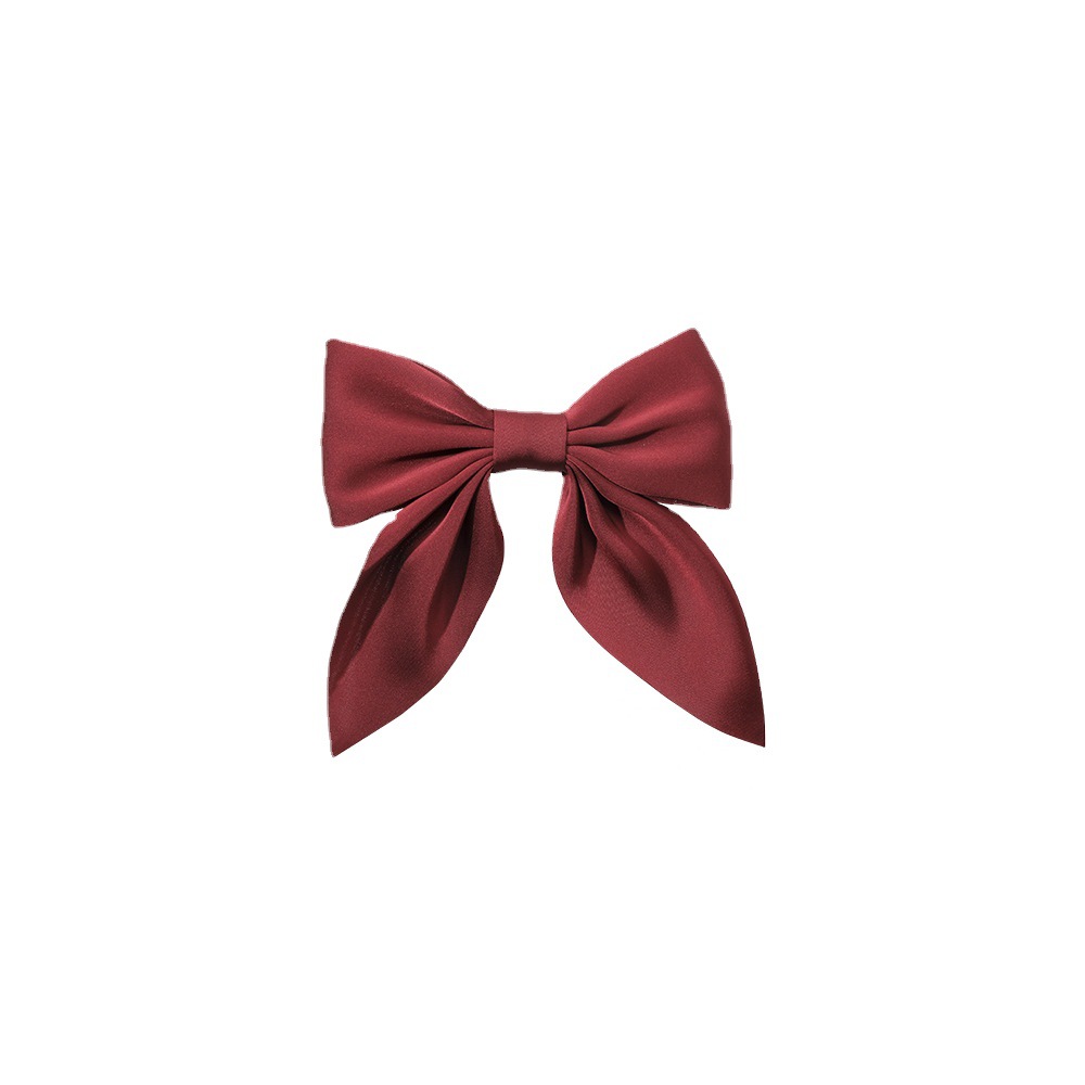 Qiyue Korean double-sided satin bow duckbill clip, versatile and simple ribbon fringe clip, super ethereal style for going out hair clip Item Picture