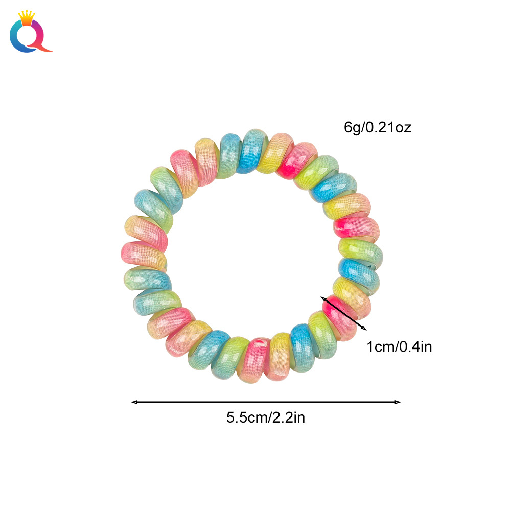 Wholesale of Qiyue Korean version simple gradient color telephone line hair band headband for women with a high-end look, hair tie rubber band headwear Application Scenario