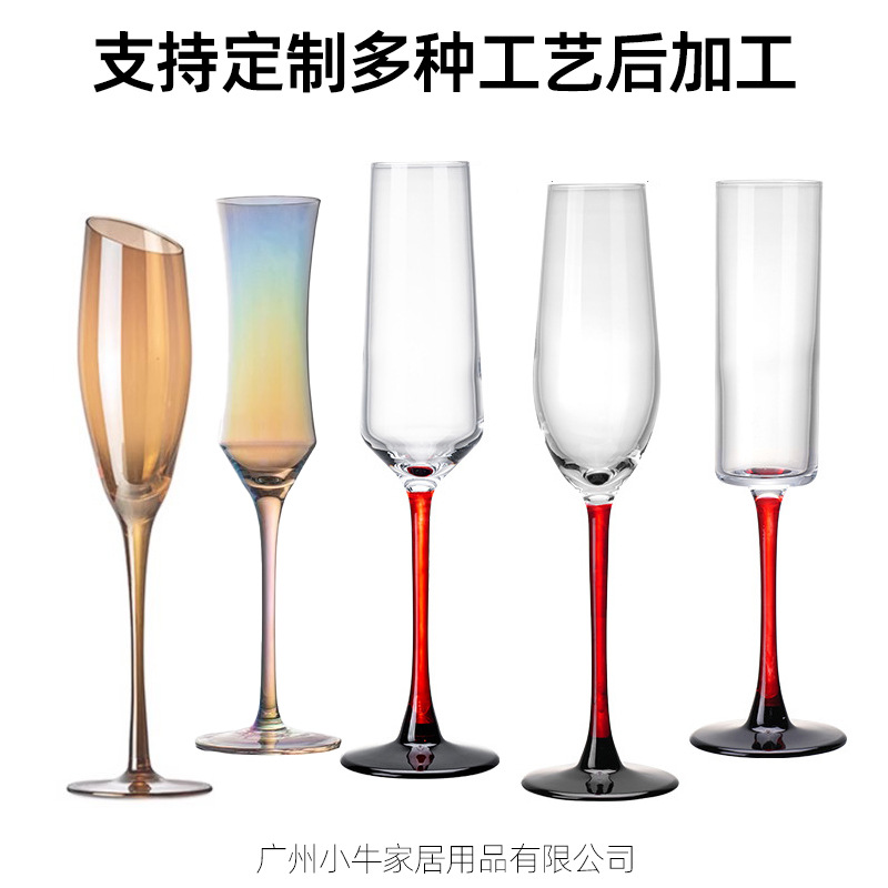 Classic flute tall glass set, home sparkling wine glass, slanted grape cocktail glass, glass tall champagne glass details Picture