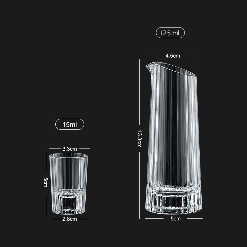 Bullet Small Wine Glass Gift box set, Baijiu cup, Chinese wine cup, high-end glass wine divider, 100ml gift packaging details Picture