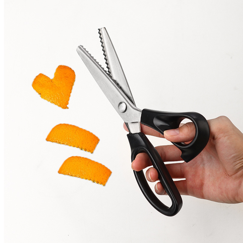 Stainless steel serrated scissors, orange peel and lemon peel shaped lace scissors, cocktail decoration scissors, cocktail mixing tools details Picture