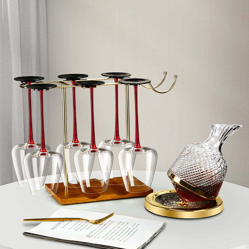 Light luxury high-end Burgundy red wine glass, red upright black bottom concave bottom wine glass, Bordeaux champagne glass, grape tall stem wine glass Specification drawing