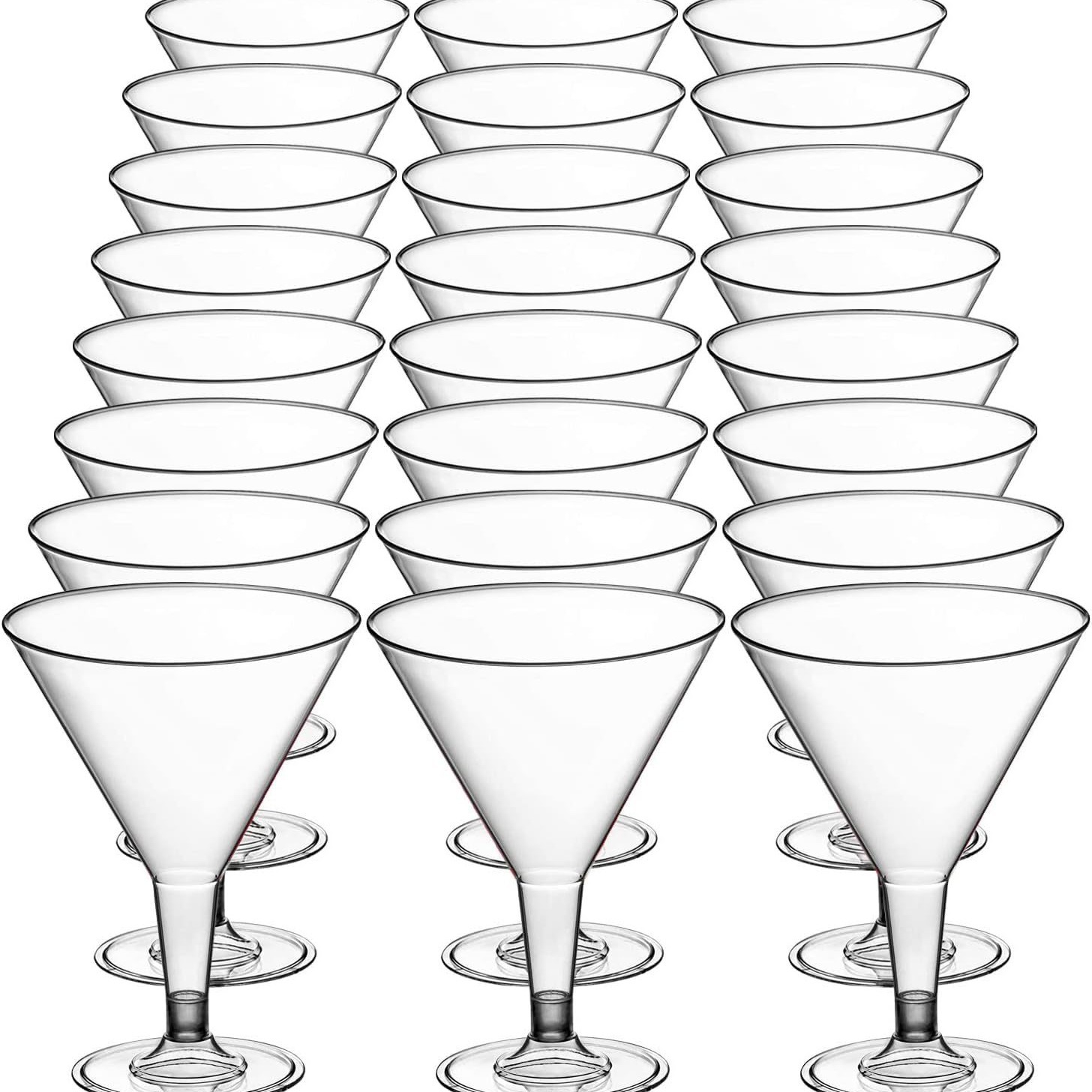 24 Martini glasses, 180ML reusable disposable red wine glasses, suitable for wedding parties, party cups, factory Item Picture