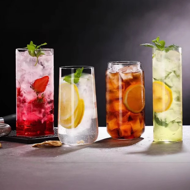 Wholesale of creative European-style crystal glass Colin cocktails, juice water cups, beverage cups, bars, hotels and restaurants Specification drawing