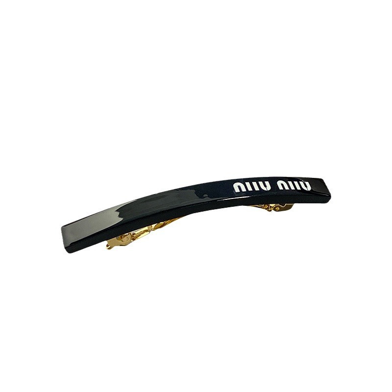 French retro miumiu letter hair clips, a high-end female metal one-line clip, bangs clip, and a spring clip at the back of the head Item Picture