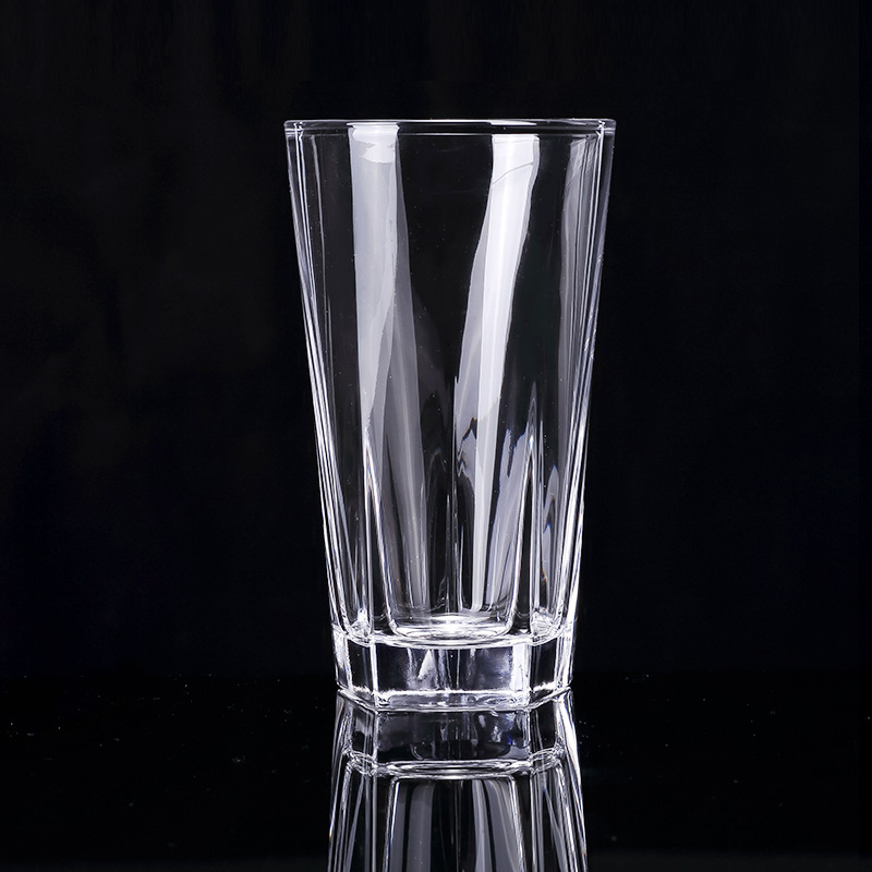 Lizun thick-bottomed water cups, five-pointed cups, transparent glass beer mugs, juice drink cups, restaurant, bar and KTV foreign wine glasses Specification drawing