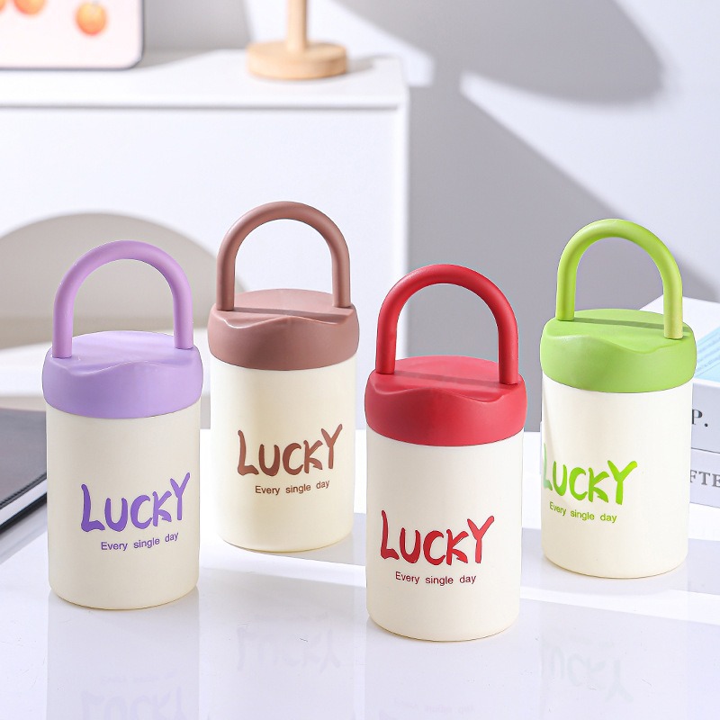 Portable stand water cup for going out, cute and creative double-layer casual activity, opening gift with logo printing Application Scenario