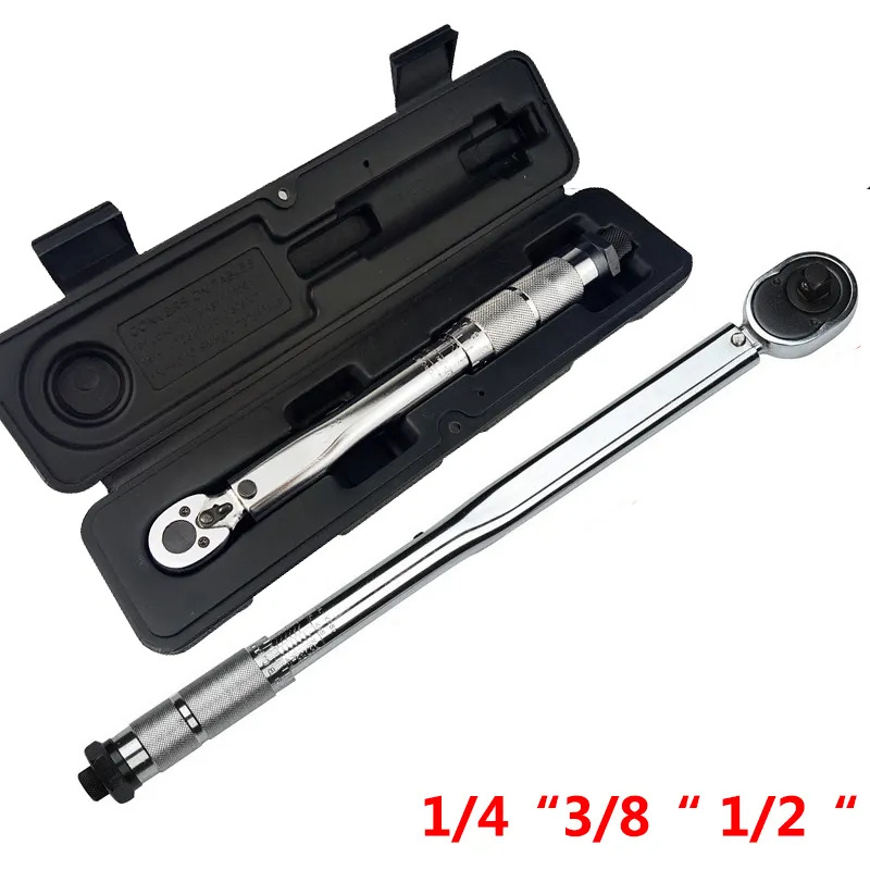 Adjustable torque wrench, preset torque wrench, 1/4, 3/8, 1/2 ratchet wrench full figure