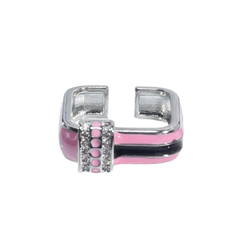 European and American fashion color-blocked glazed open ring, sweet and cool style for women, versatile and personalized ring, in the cold trend of Instagram Item Picture