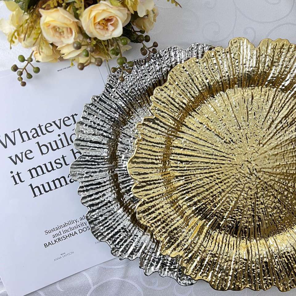 塑料盘子圣诞盘子婚庆用品碟子金色银色盘子厂家直销定制塑料制品详情图6