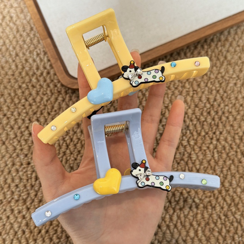 Cute cartoon hair accessory, puppy shark clip, large plate hair clip, high-end hair grip at the back of the head, internet-famous girl grab clip full figure