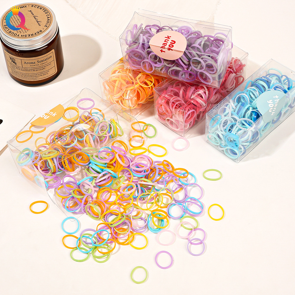Qiyue colorful disposable rubber bands, high-elasticity hair ties, cute children's hair ties, women's hair bands, hair ties and hair accessories wholesale full figure