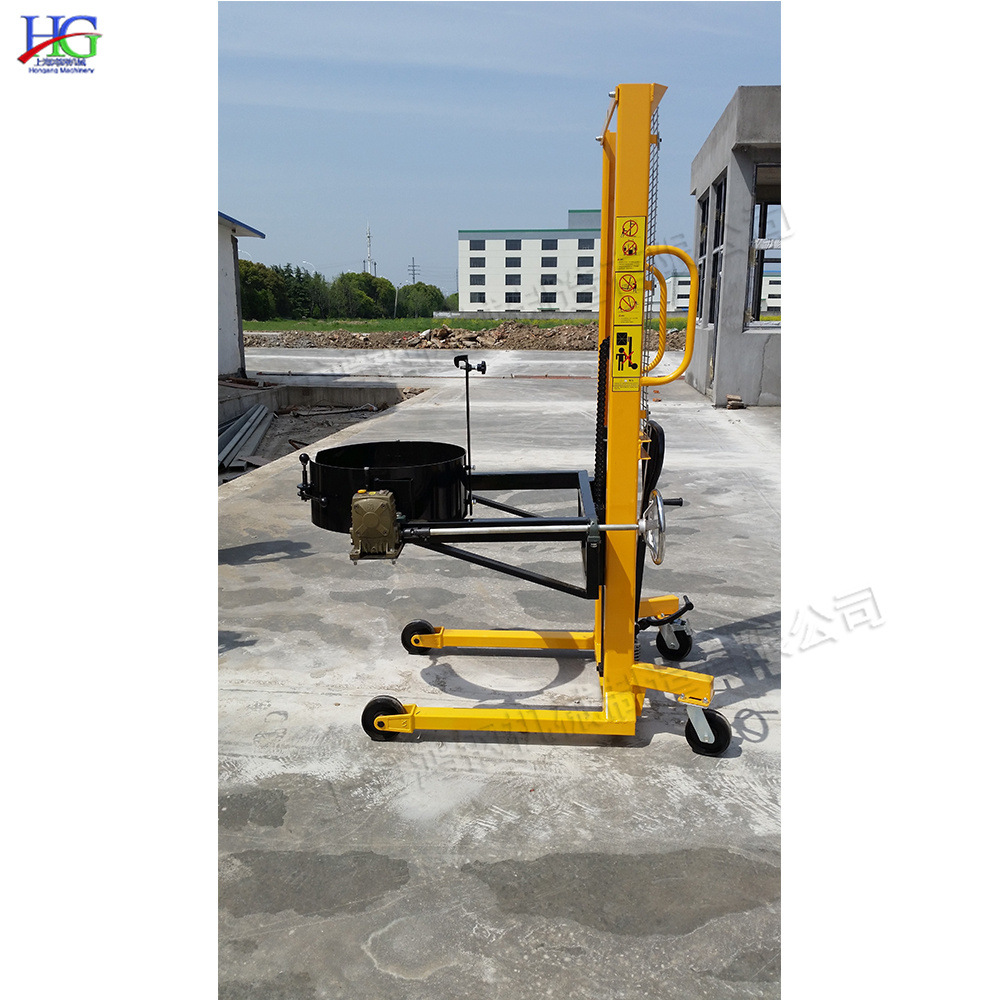 Hydraulic oil drum transport vehicle, small plastic oil drum dumping vehicle, fully automatic oil filling and lifting equipment details Picture