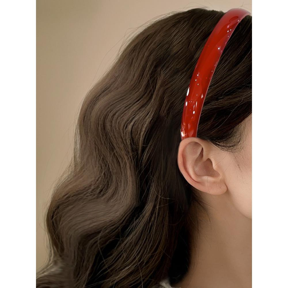 Jelly ancient Green toothed anti-slip hair band 2025 Spring/Summer new style, versatile face-washing hair clip, elegant and high-end hair bun Item Picture