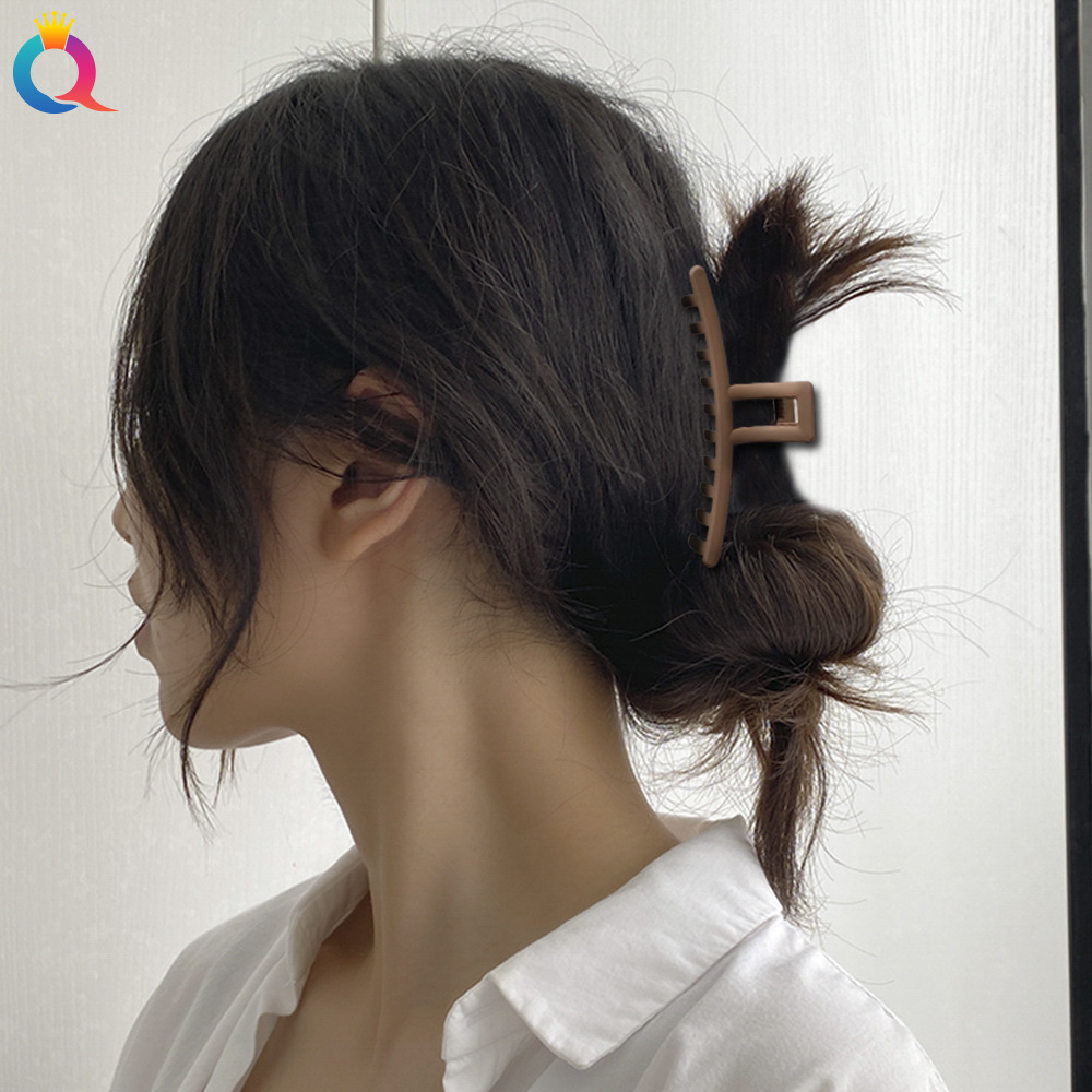 Qiyue Korean hair clips, fashionable, elegant, artistic, frosted large back head updo, claw clip, shark clip headwear wholesale Specification drawing
