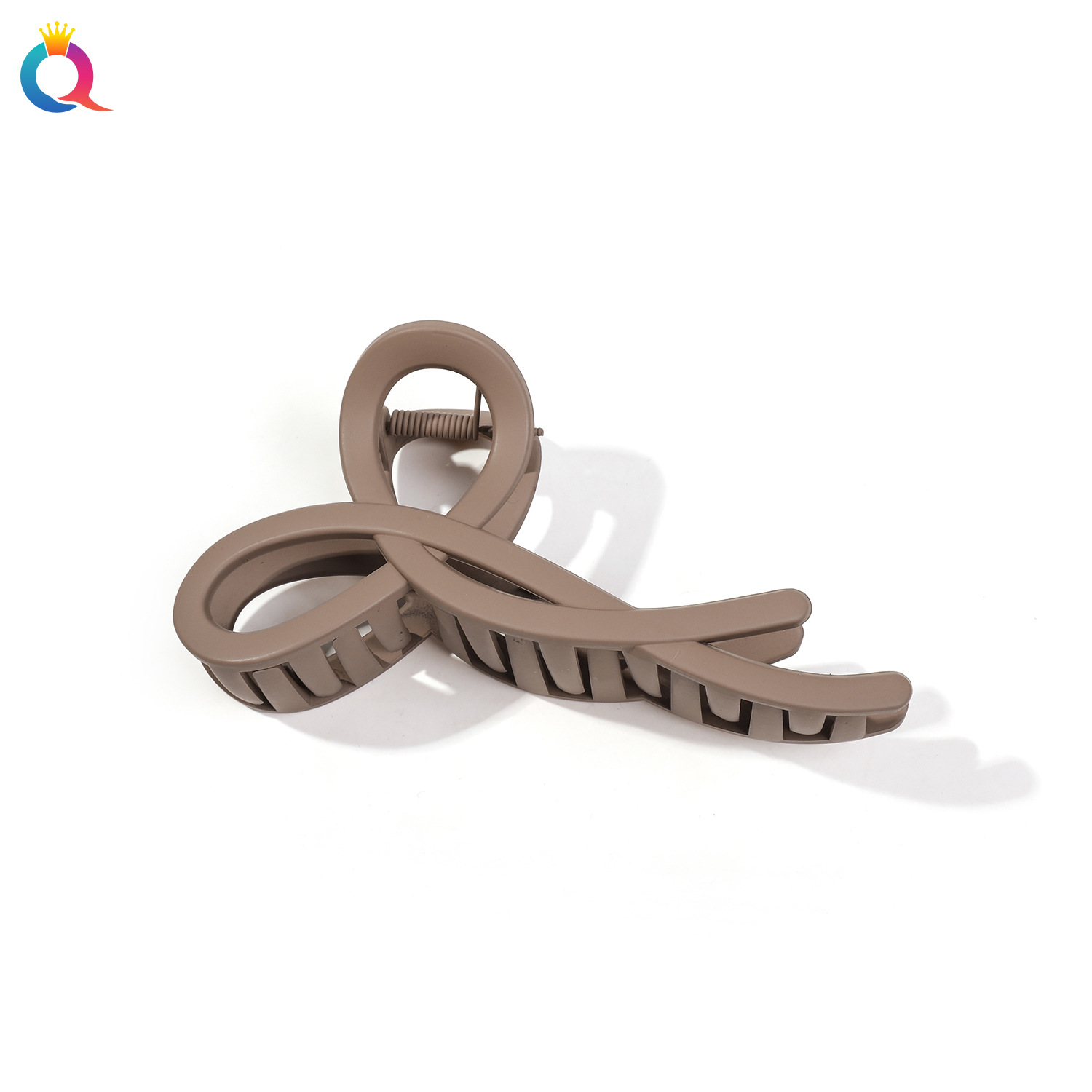 Qiyue Cross-border frosted PC bow hair clip, simple updo hair clip, women's high-end shark clip hair accessory wholesale Item Picture
