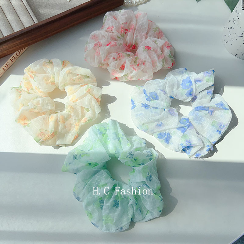 A fresh and sweet large intestine hair tie for women, a new versatile and simple bun hair band accessory details Picture