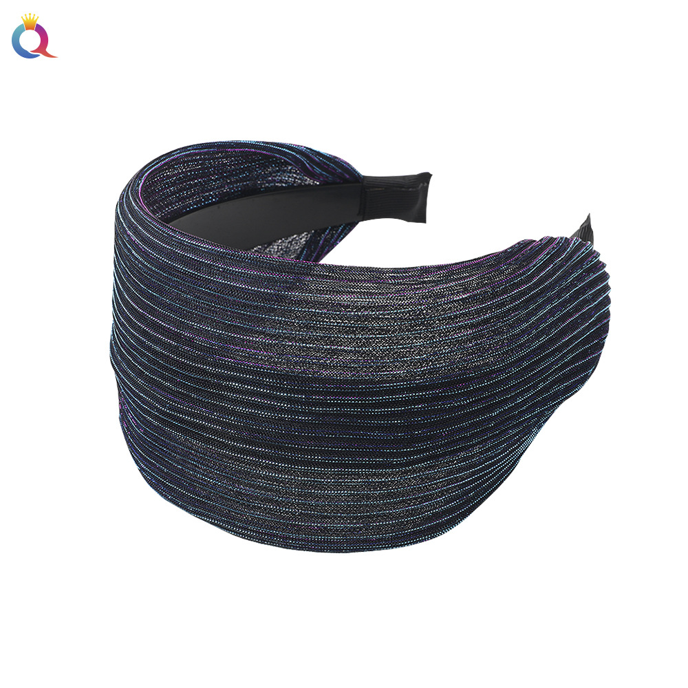 Qiyue Korean White Hair Cover solid color wide edge hair band Lace hair Tie simple breathable toothed hair band wholesale Item Picture