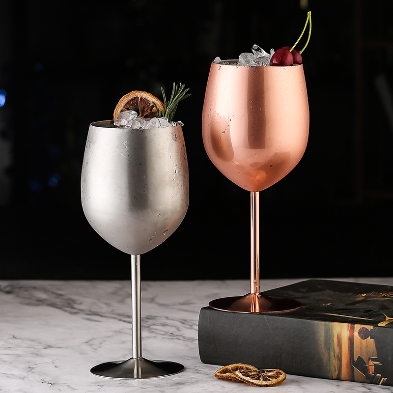304 stainless steel wine glass, cocktail highball glass, creative metal glass, wine glass, cold drink glass, 500ml full figure
