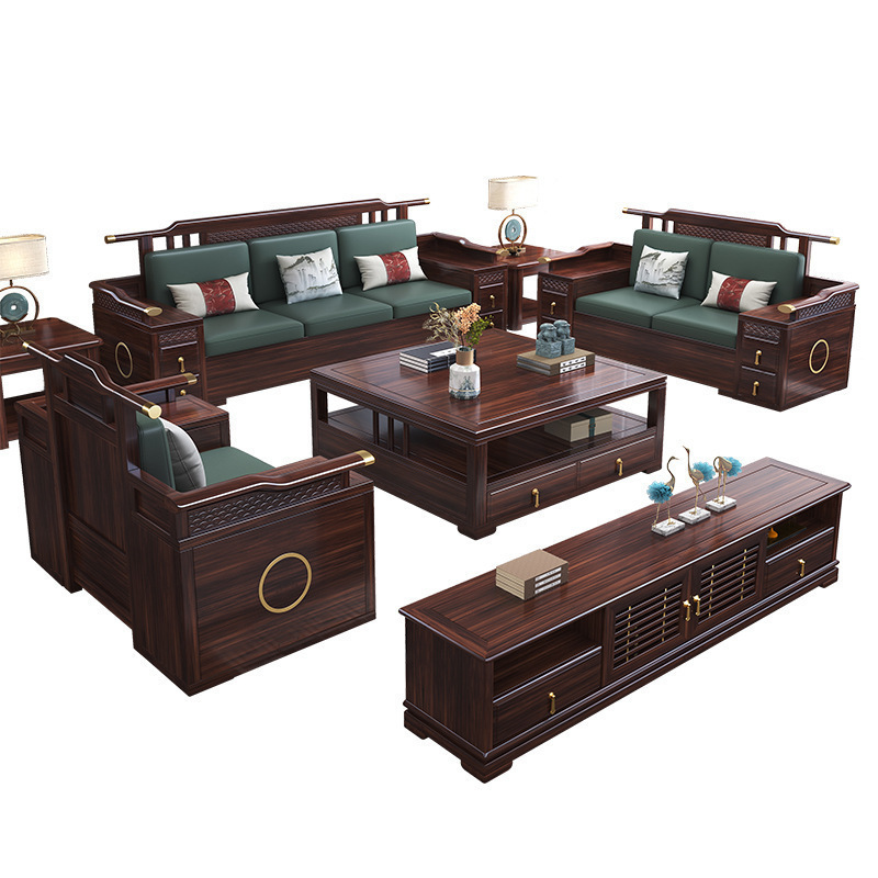 The new Chinese-style wujin wood solid wood sofa set is a modern, simple and light luxury sofa for both winter and summer in the living room Item Picture