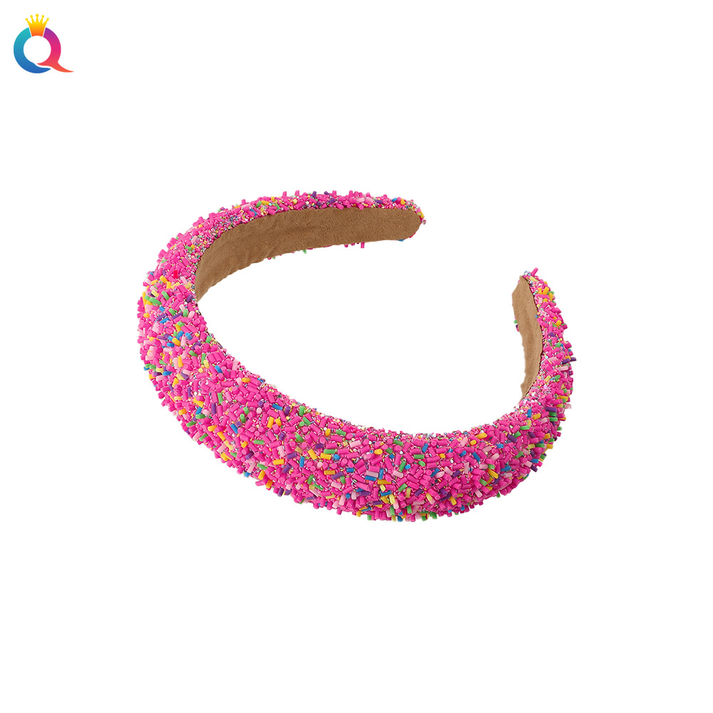 Qiyue High Head top headband, European and American candy-colored headband, multi-color wide edge hair hole, sponge hair pressing, face washing headwear wholesale Item Picture