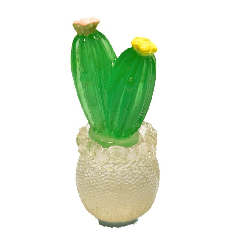 Creative luminous plant potted cactus resin accessories DIY ornaments Miniature landscape car decoration small ornaments Item Picture