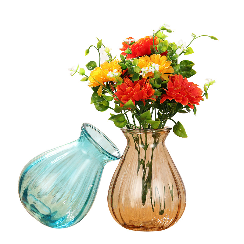 Glass vases, Nordic simple transparent vase, American decorative items, hyacinth flower vases, living room decorative items, small vases Item Picture