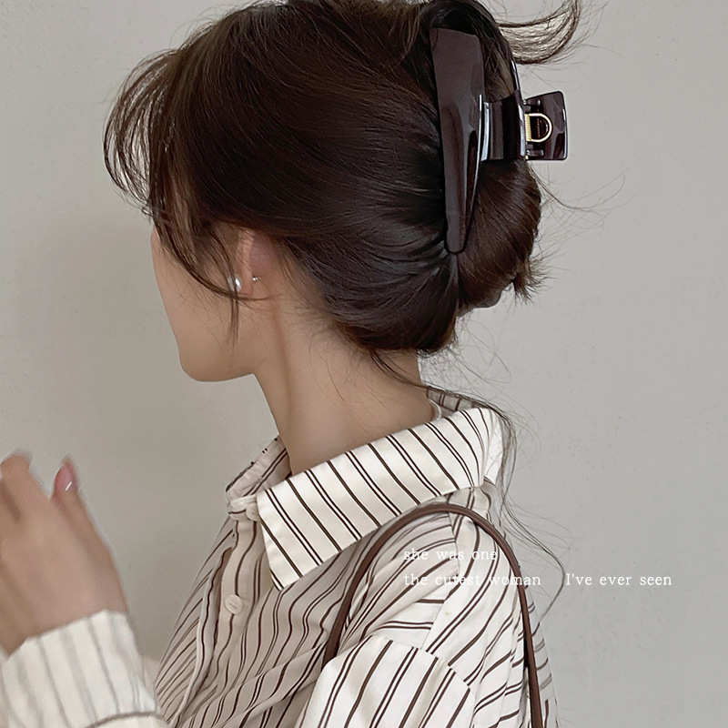 Island Whale Acetic Acid Hair Clip for Women 2025 New High-end back head coil Acetic acid grabber Summer hair clip accessory full figure