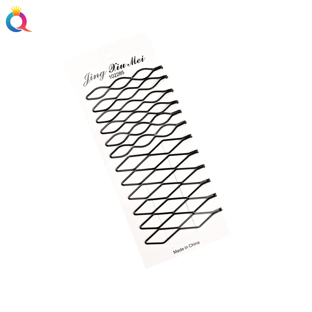 Wholesale of Qiyue Cross-border simple black hair clips, braided straight clips, hair curls, steel wire clips, bangs clips, side clips and hair accessories Item Picture