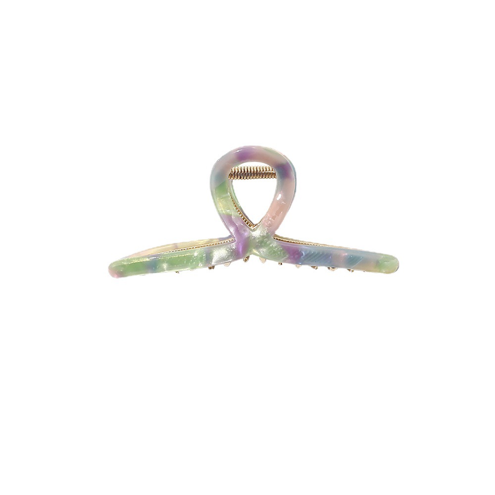 Qiyue Korean-style acetate board hair clips, large cross grab clips, personalized back head plate hair clips, shark clips for women wholesale Item Picture