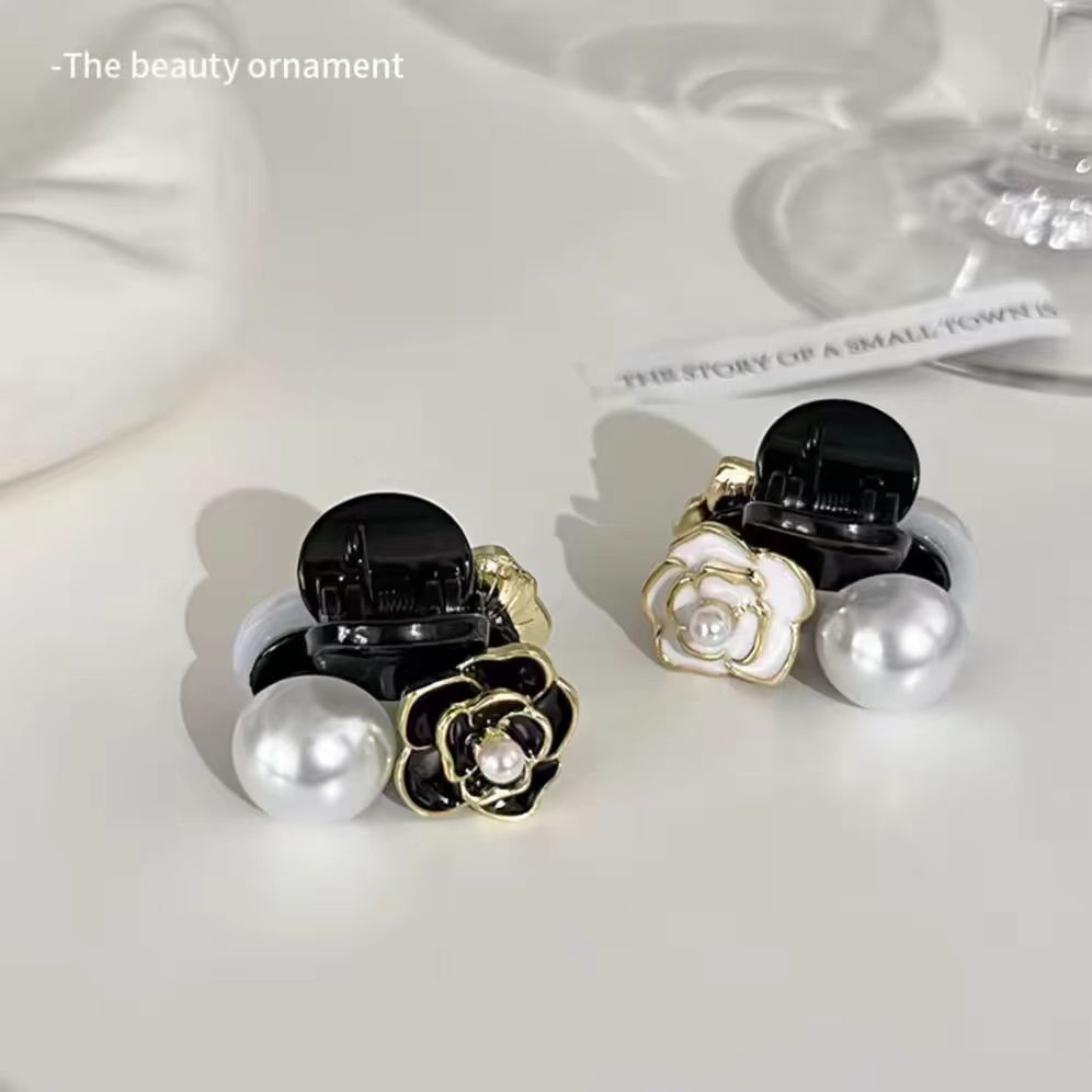 Camellia hair clips, Korean spring and summer flower bangs clips, pearl grab clips, small princess hair clips, ins side clips details Picture
