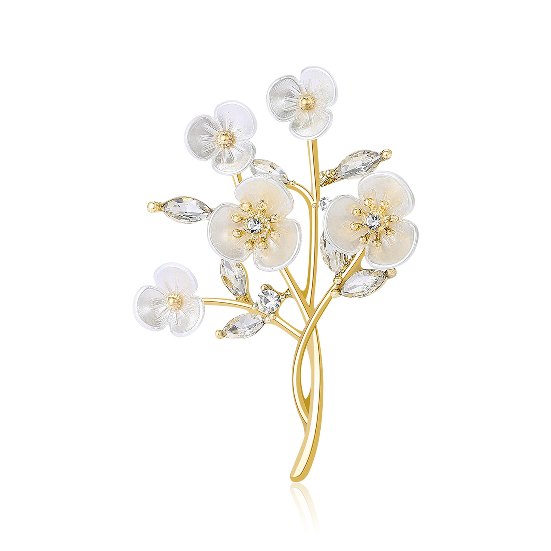 A new cross-border European and American shell peach blossom brooch with a high-end feel, a niche female wholesale brooch that is versatile details Picture