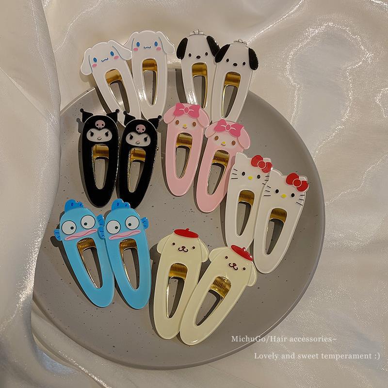 Cute kitty cat hairpin, girl ins cinnamon dog duckbeak clip, side clip, Kulomi bangs clip headwear Item Picture
