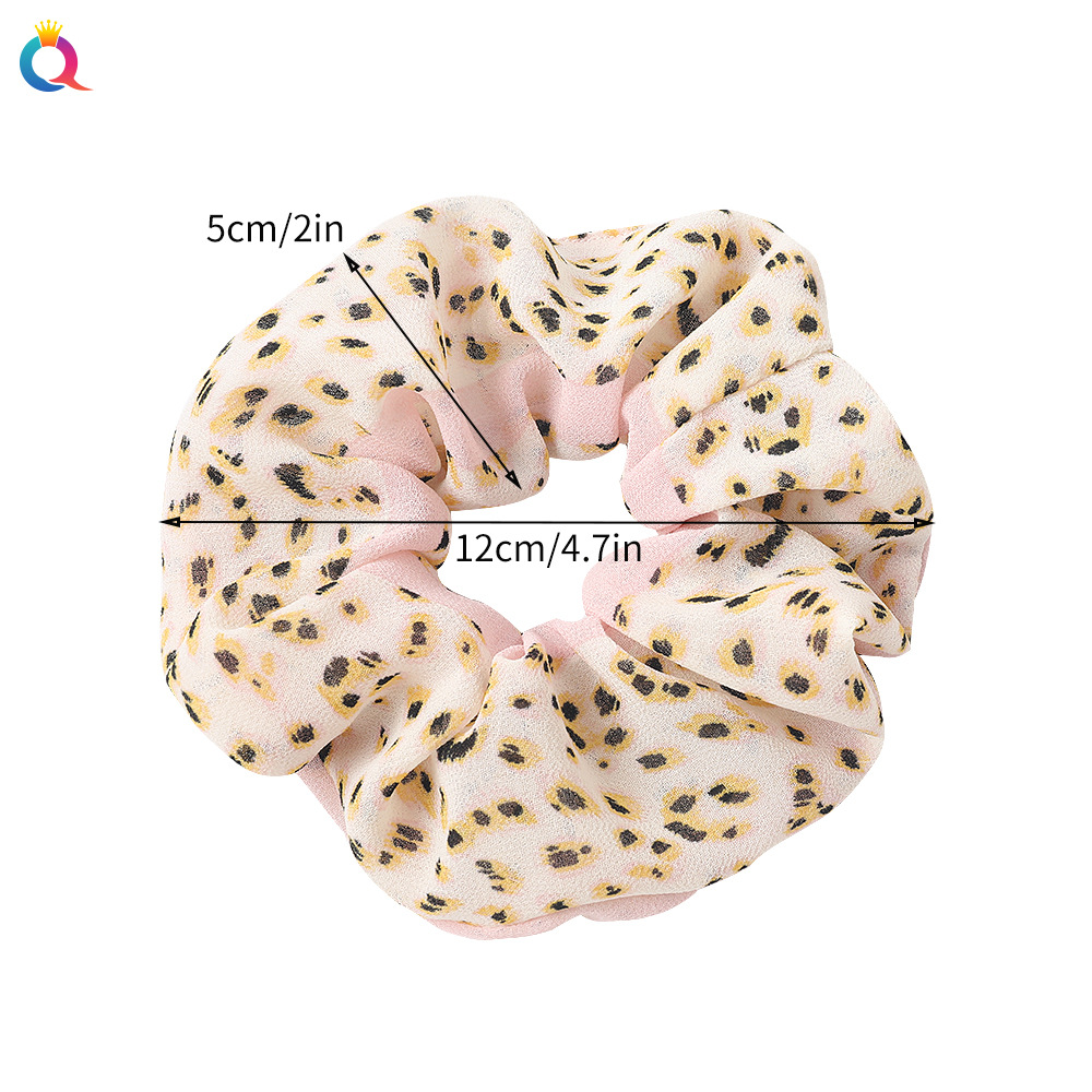 Qiyue Cross-border Fresh and Delicate Floral Large Intestine Hair Ring Cross-border Exclusive Fabric Hair Flower Chiffon Ponytail Large Intestine Ring C218 Application Scenario