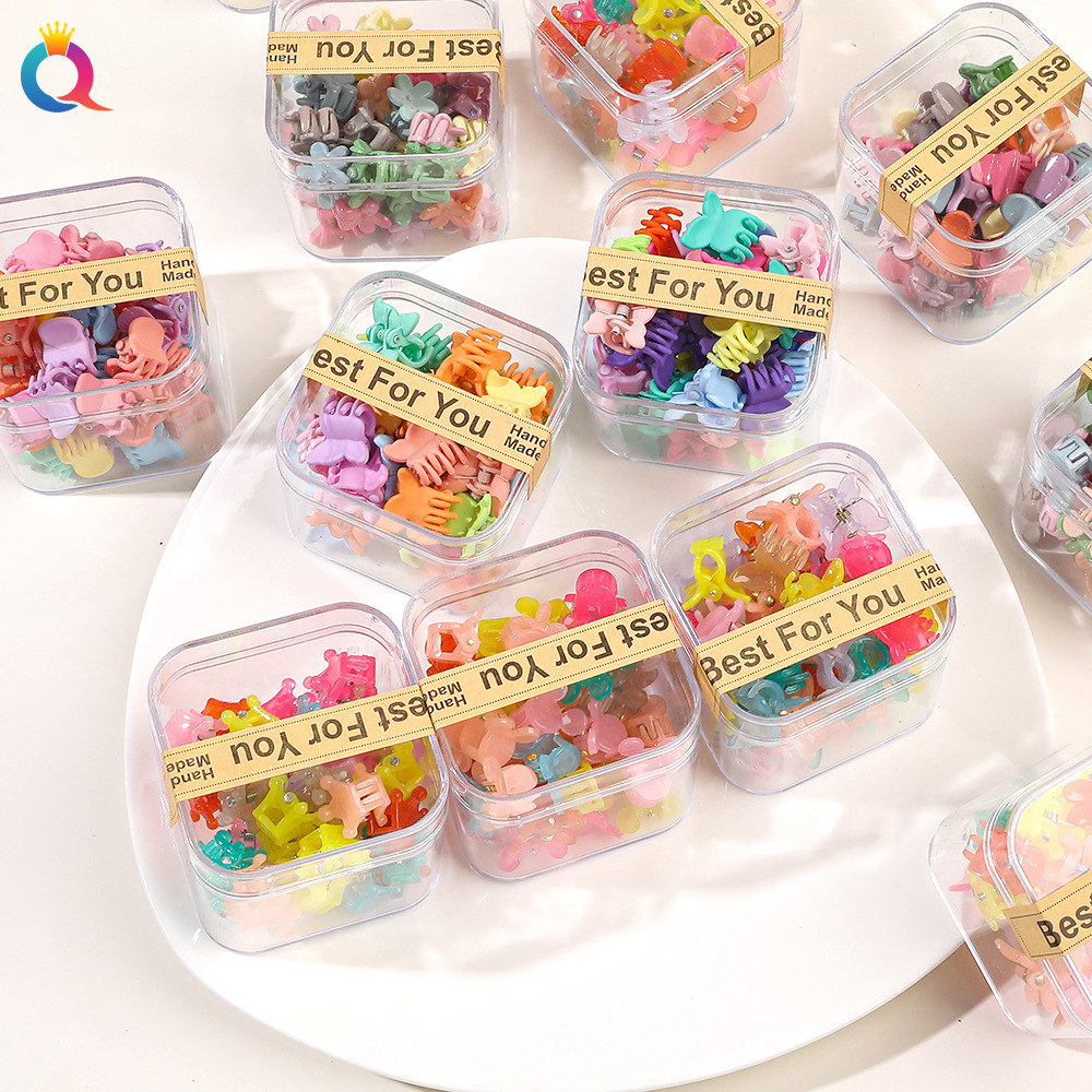 Wholesale of Qiyue candy-colored hair clips, small hair clips, box sets, colorful braided small hair clips, broken bangs hair clips, and hair clips details Picture
